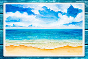 Seascapes. Watercolor illustrations., an Illustration by AlexGreenArt (Thumbnail 2 of 9)