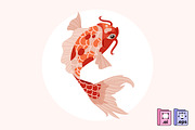 Koi Fish Illustration, an Animal Illustration by MISS CHATZ (Thumbnail 1 of 3)