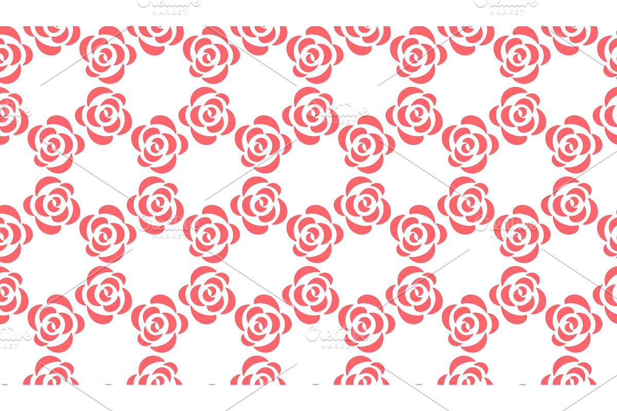 Flower geometric pattern with roses, a Pattern Graphic by RODINA