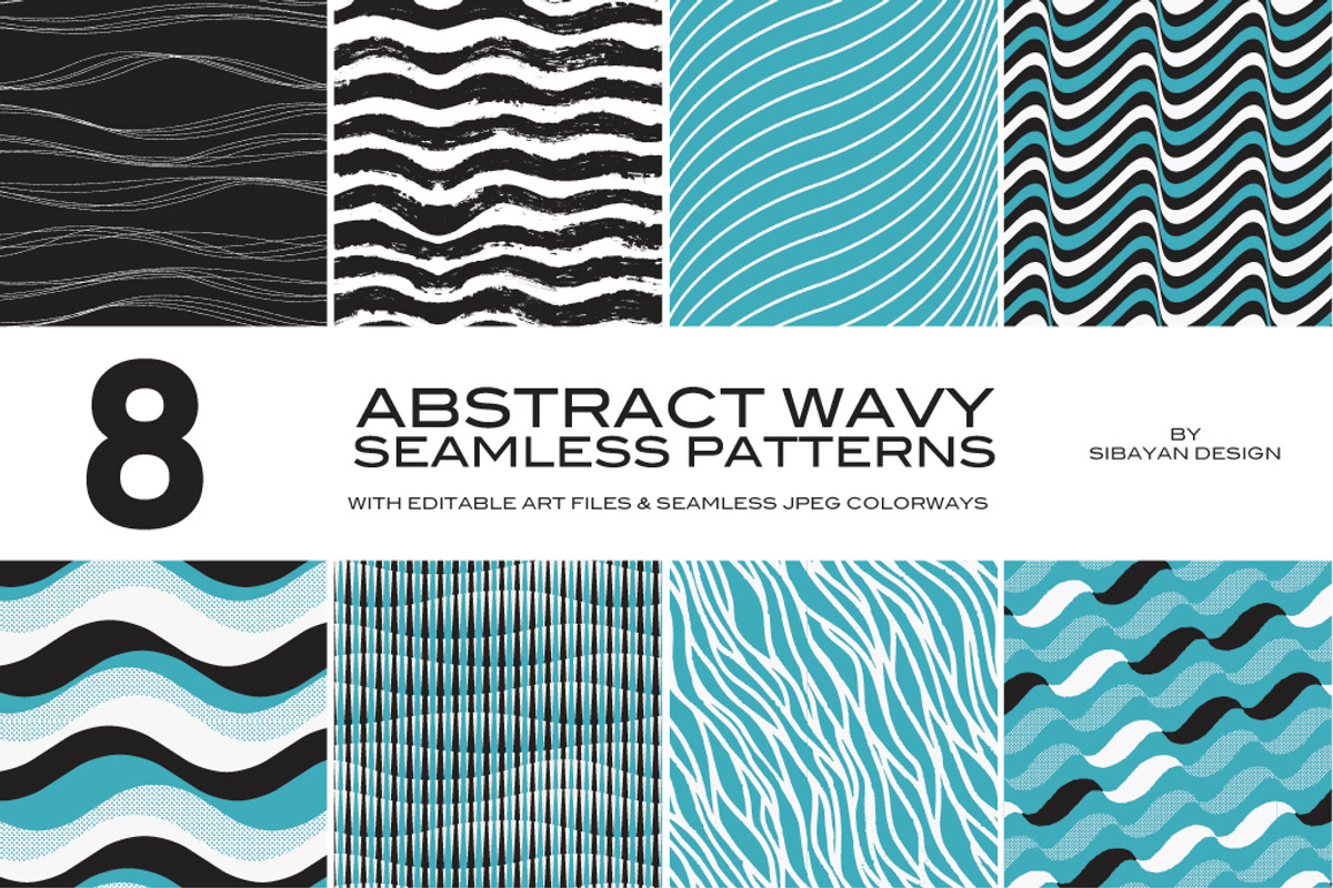 ABSTRACT WAVY STRIPE PATTERNS, a Pattern Graphic by Electric Treehaus (Photo 1 of 4)