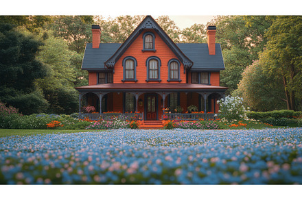 Vibrant Victorian House Surrounded, an Architecture Photo by Rodica Ciorba