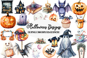 Halloween Designs Clipart, an Illustration by Daily.Designs