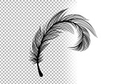 Black Feathers Stencil Boho Line Art, an Illustration by ilonitta (Thumbnail 2 of 6)