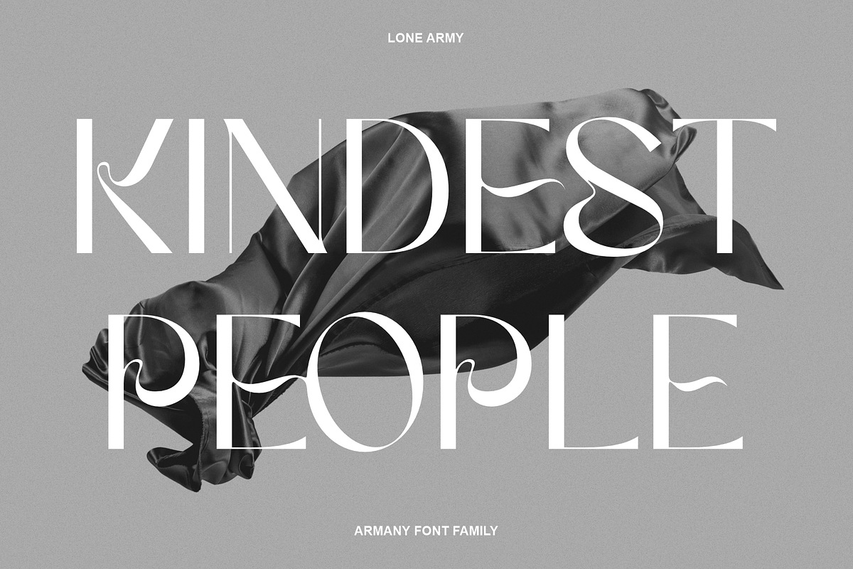 Armany - Display Font Family, a Sans Serif Font by LoneArmy (Photo 2 of 16)