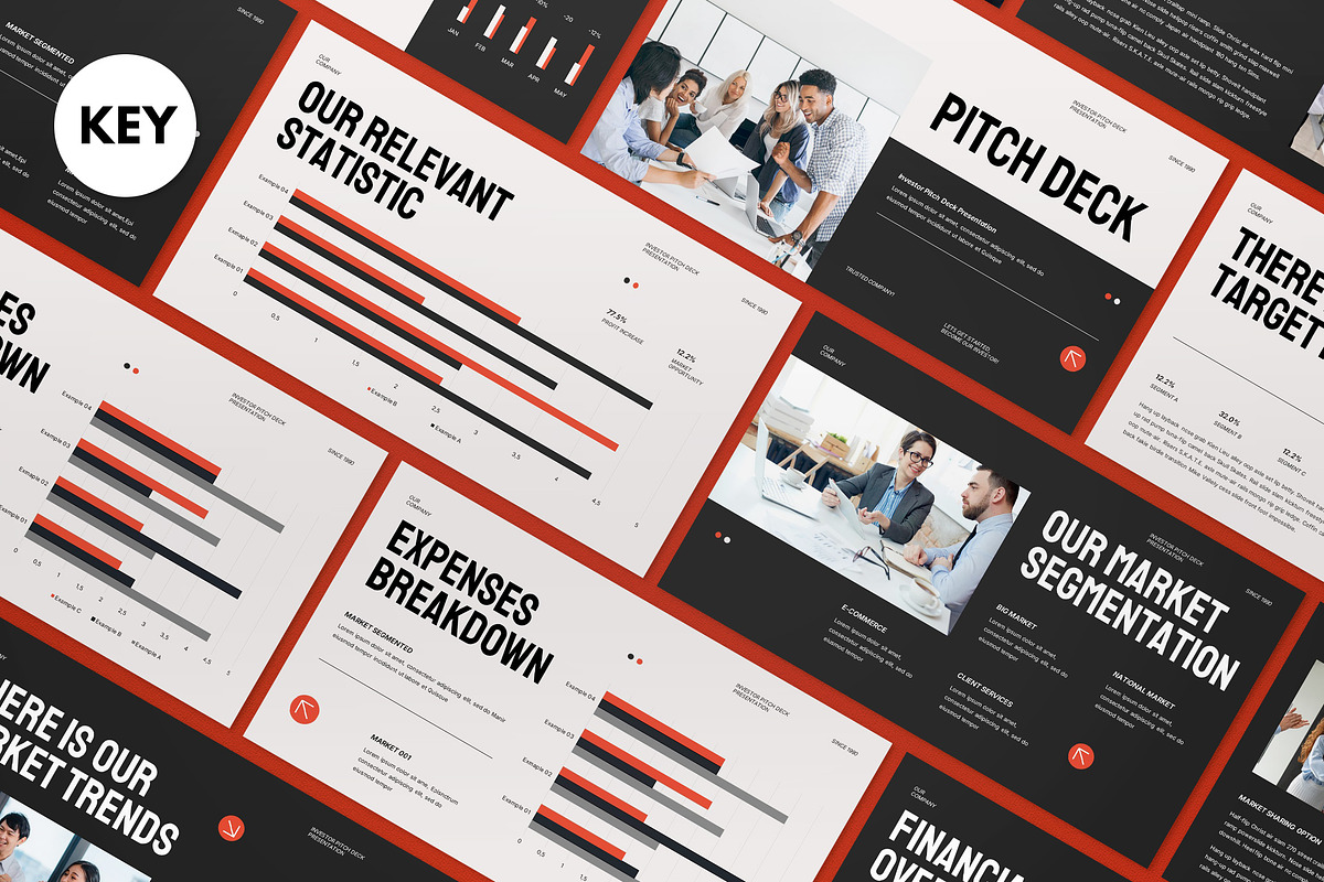 Orange Investor Pitch Deck Keynote, a Presentation Template by graphicook (Photo 1 of 8)