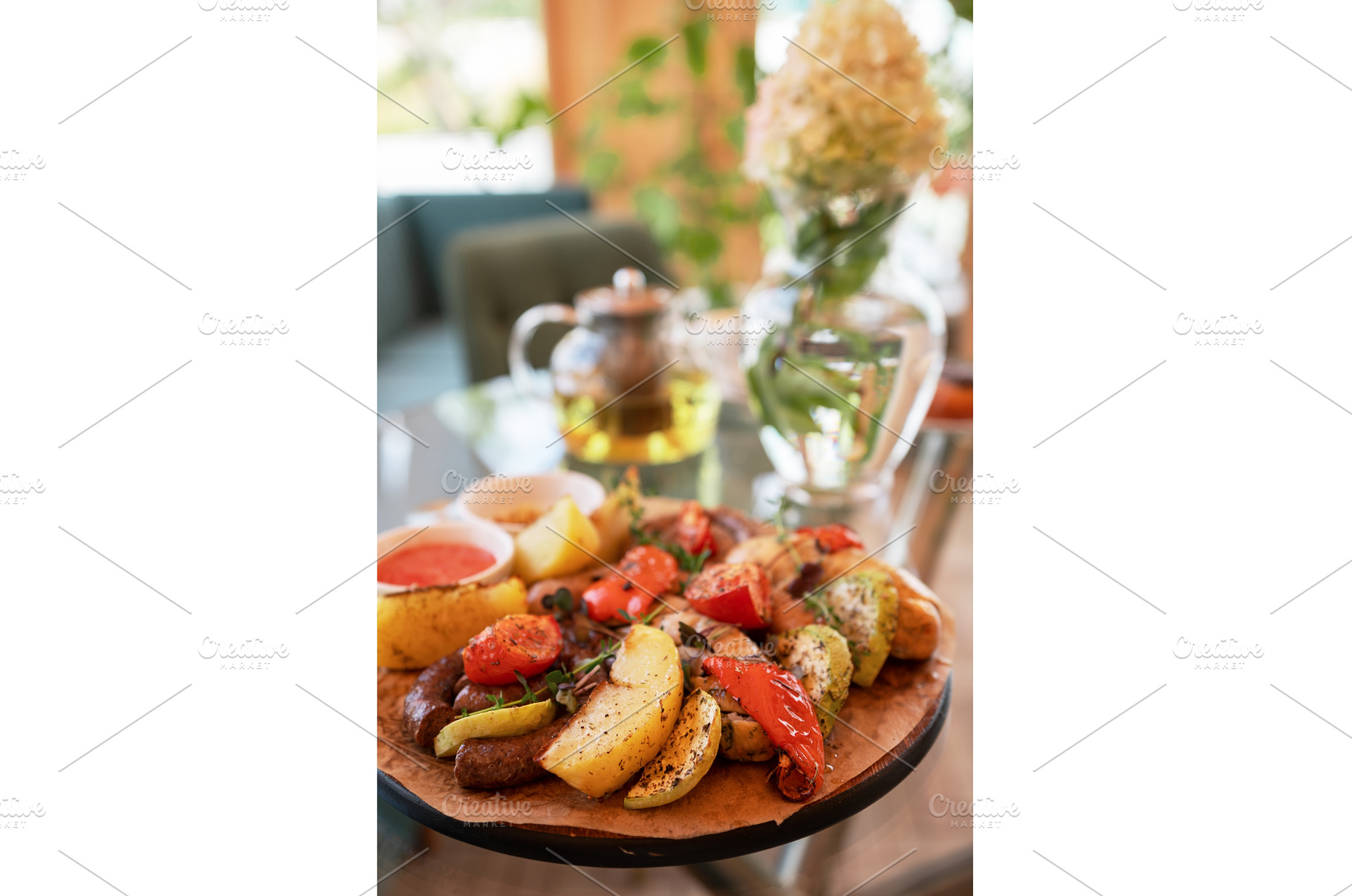 Grilled Sausages with Vegetables and, a Food & Drink Photo by Jan Jack Russo Media