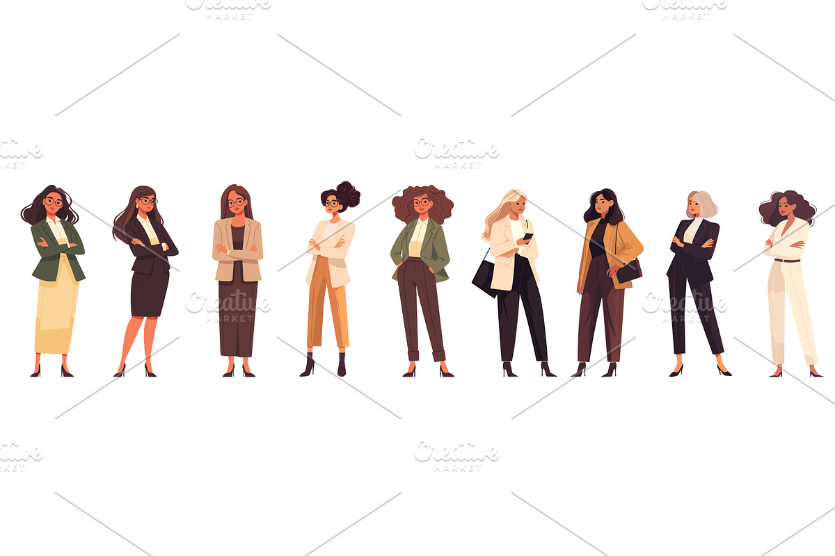 business lady cartoon set. office, a Person Illustration by Stock-Smart-Start