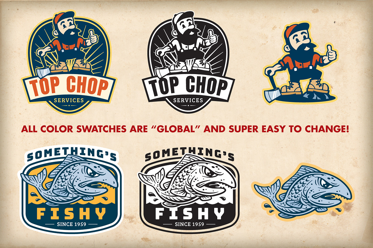 Character Logo Set  –  Volume 1, a Branding & Logo Template by Graphic Bandits (Photo 7 of 11)