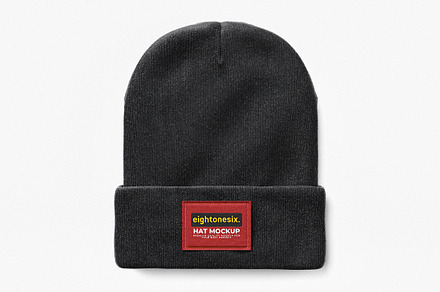 Folded Beanie Mockup, a Hat Mockup by Designer Dude