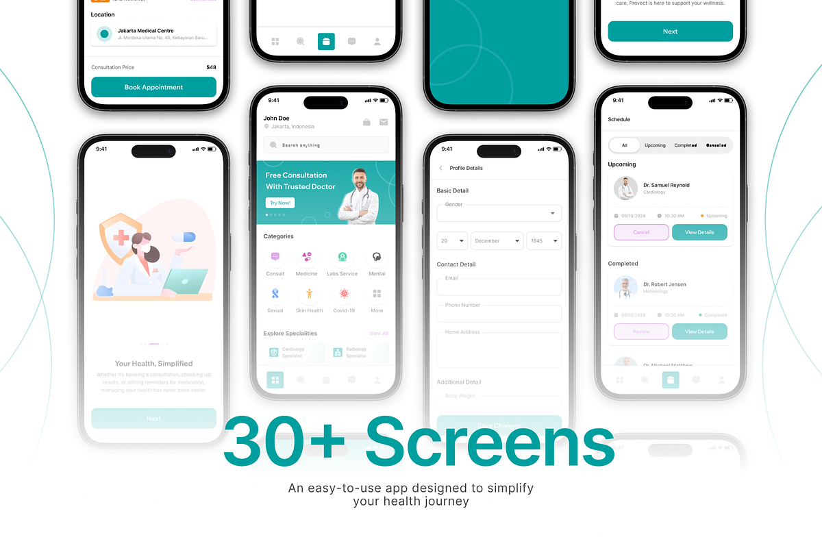 Provect - Health and Medical App UI, an UI Kit Template by restiyathena (Photo 3 of 6)