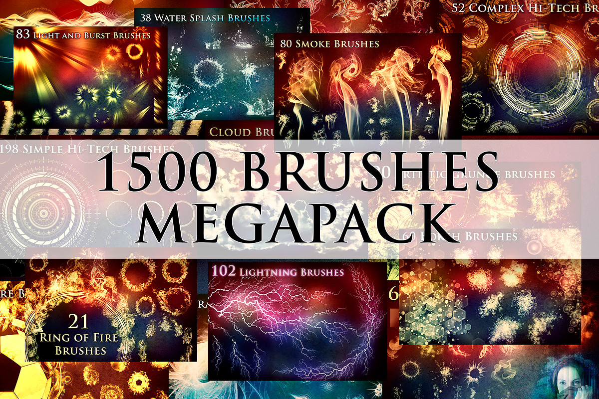 1500+ Brushes Megapack, a Brush Add-On by xresch (Photo 1 of 20)