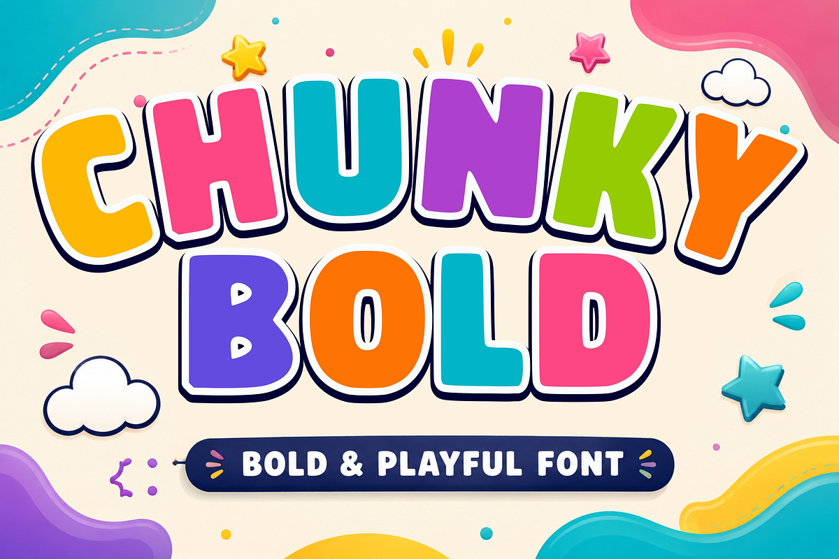 Chunky Bold – Fun Kids Font, a Sans Serif Font by Limited.studio (Photo 1 of 5)