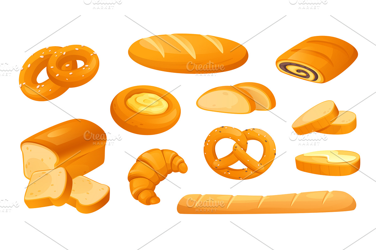 Bakery Products, a Food Illustration by alexdndz