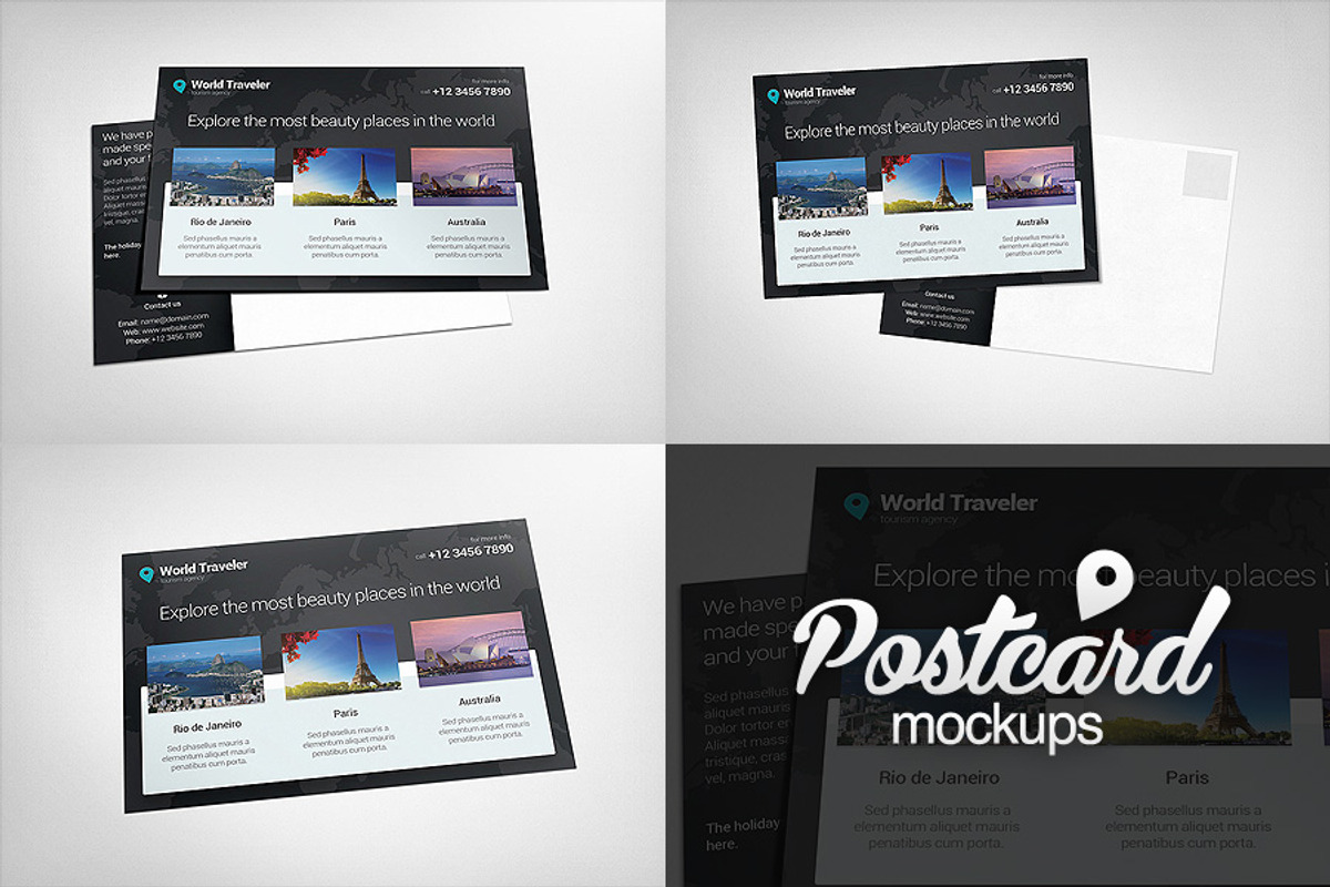 Postcard Mock-ups, a Print Template by Rafael Oliveira (Photo 1 of 5)