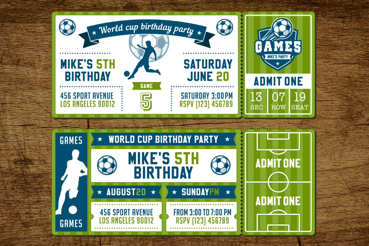 Vector Soccer Party Invites, an Invitation Template by Pingebat (Photo 2 of 3)