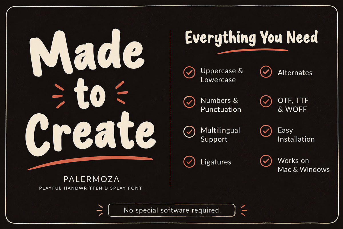 Palermoza – Playful Handwritten Font, a Handwritten Font by Wow Magic (Photo 5 of 6)