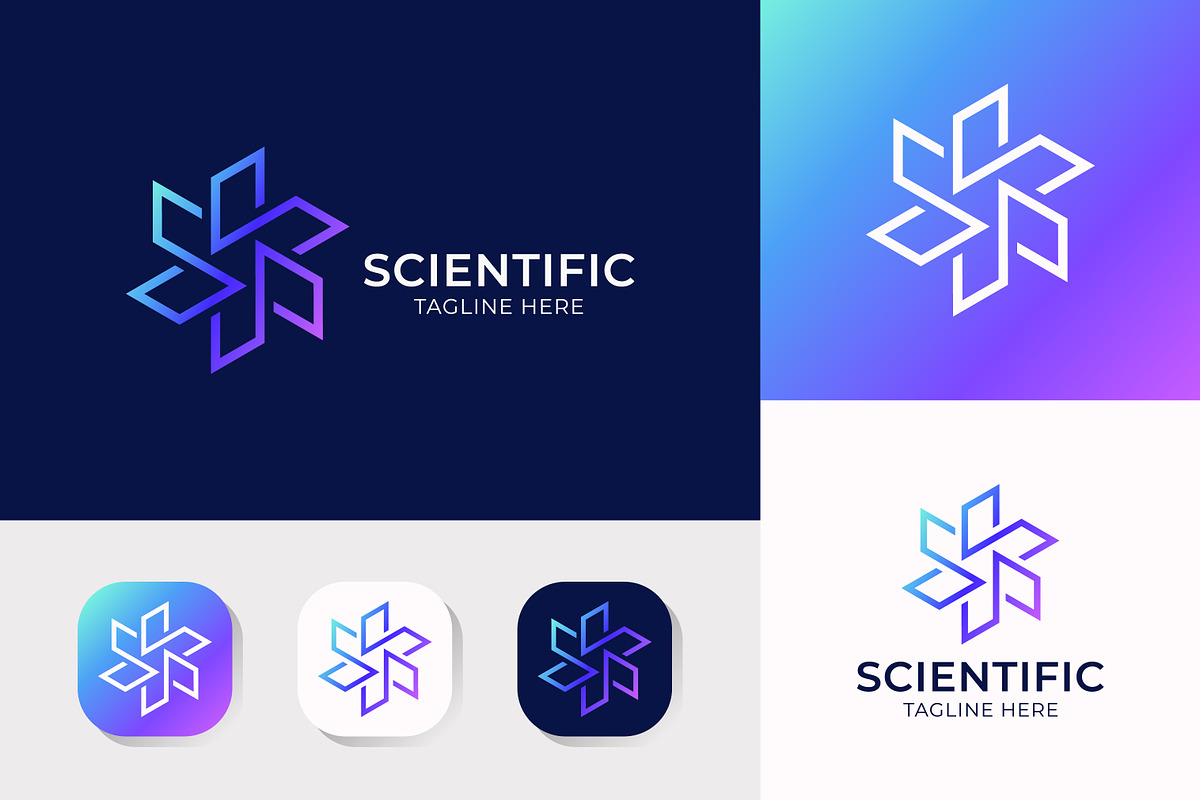 Abstract Modern Line Logo Scientific, a Branding & Logo Template by Signatoro (Photo 1 of 3)