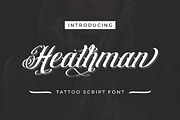 Heathman - Tattoo Script, a Script Font by VUNIRA (Thumbnail 1 of 6)