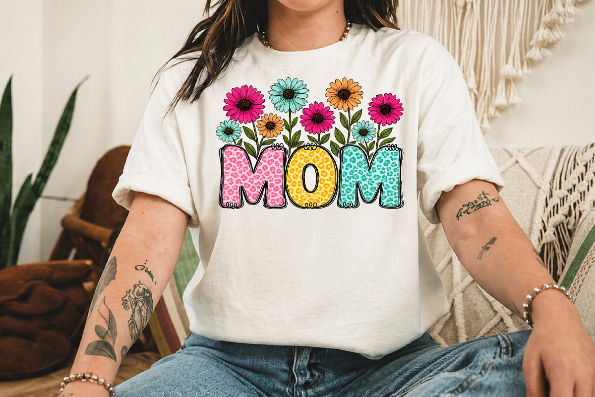 Retro Mom PNG, Mama Floral Flower De, an Illustration by Libby Wishes (Photo 2 of 5)