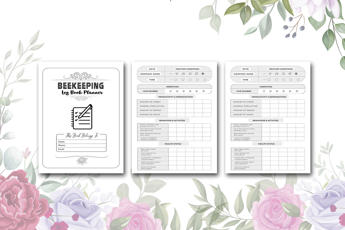 Beekeeping Log Book, a Stationery Template by design_hut (Photo 3 of 3)