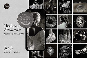 Medieval Romance Social Media Bundle, a Social Media Template by The Flossy Finch