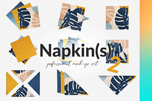 Custom Print Napkin 2 13x Mock-ups