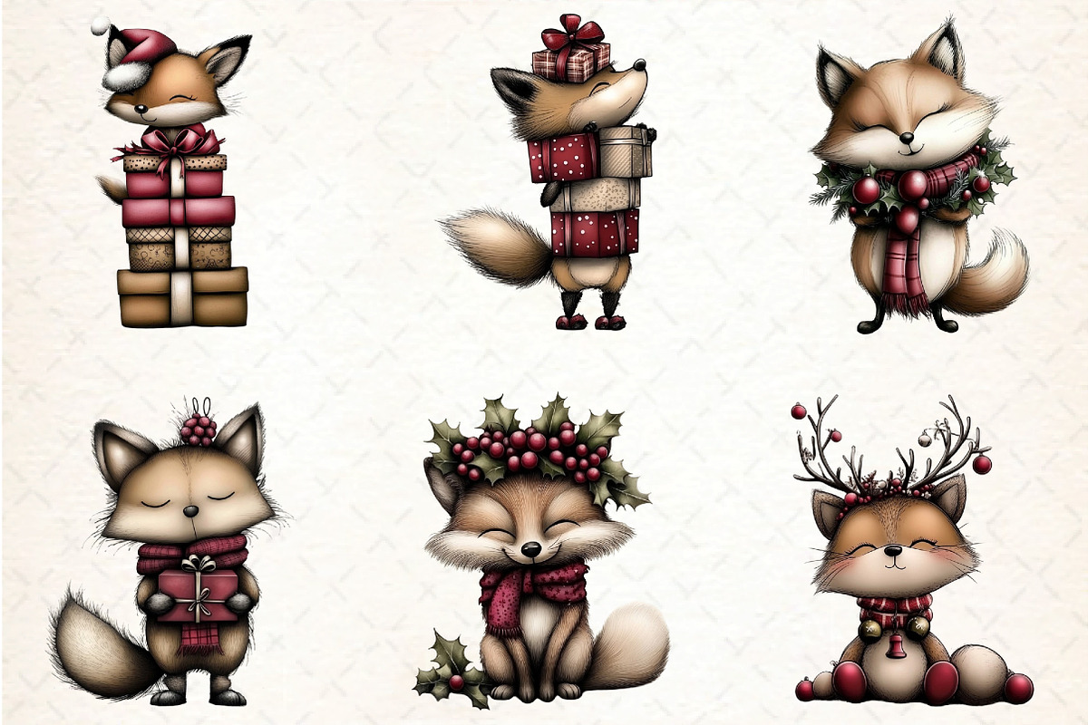 Whimsical Fox Clipart, an Illustration by DreamCafeArt (Photo 2 of 7)
