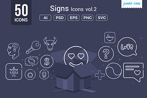 Sign Line Icons V2, an Outline Icon by Jumbo Icons