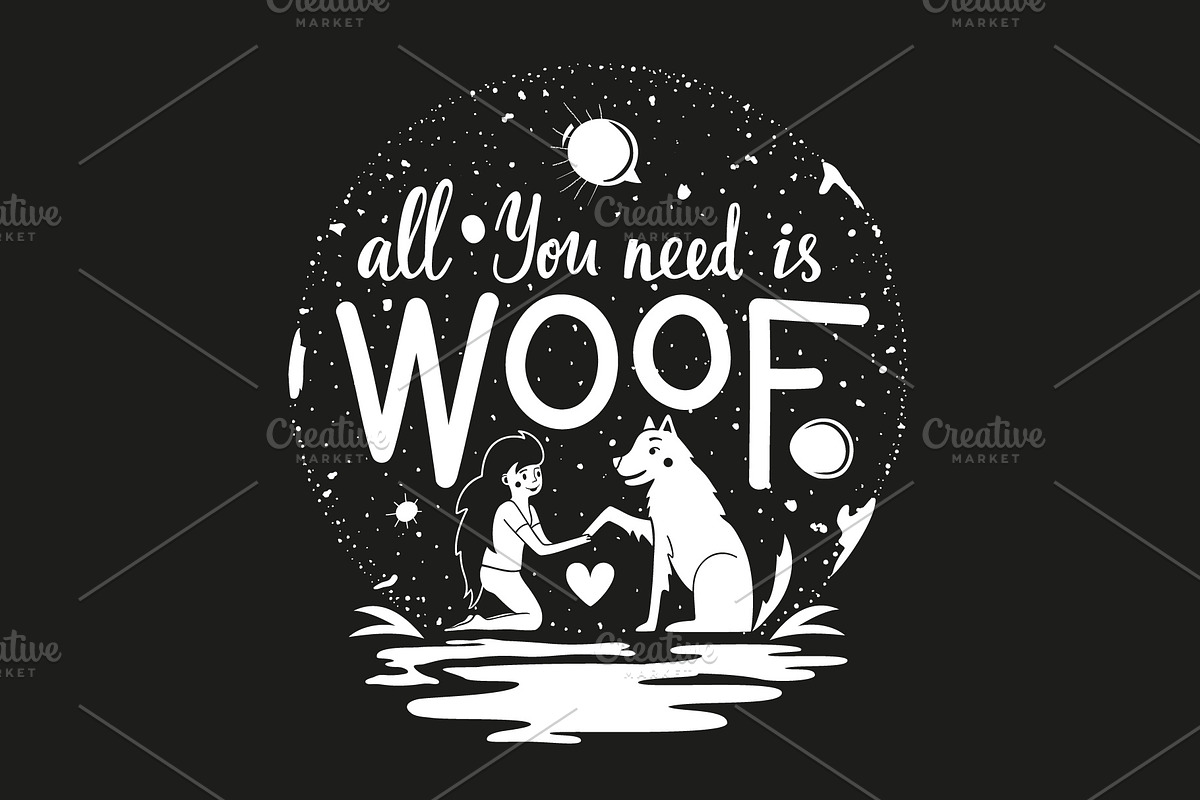 Woof you dog poster set, an Animal Illustration by JULYMILKS (Photo 3 of 3)