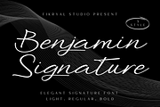 Benjamin Signature - Signature Font, a Script Font by Fikryal Studio (Thumbnail 1 of 15)