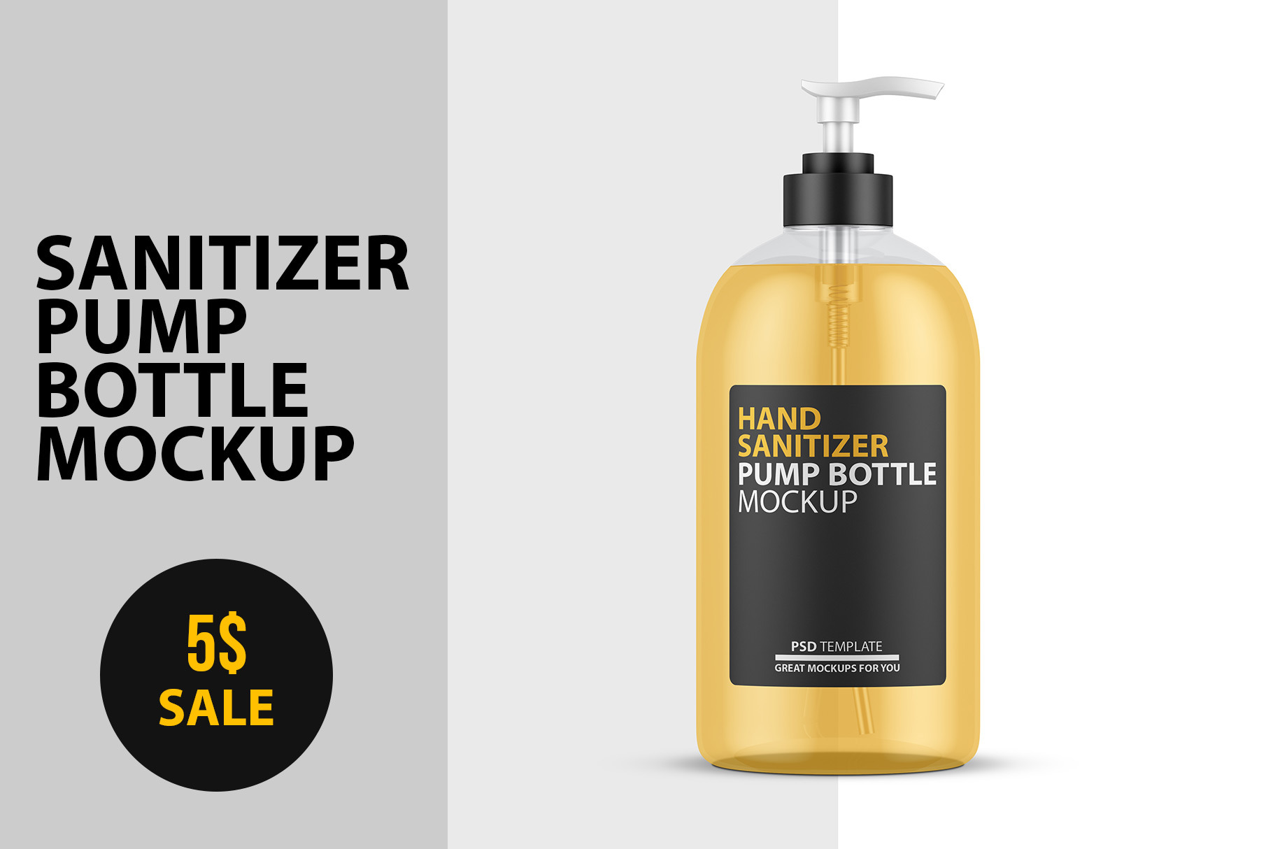 Hand Sanitizer Bottle PSD Mockup, a Cups Container Mockup by