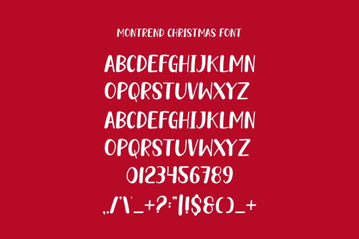 Montrend Christmas Font, a Handwritten Font by Iqsiart Studio (Photo 5 of 6)