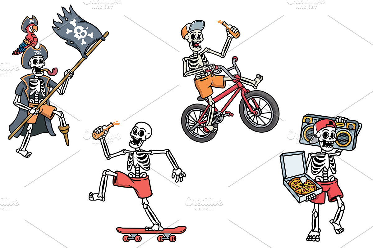Skull life 15 vector illustrations, a Person Illustration by gunaonedesign (Photo 4 of 10)