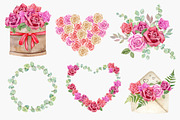 Valentine Day clipart Watercolor set, a Texture Illustration by Daryartsy (Thumbnail 3 of 10)