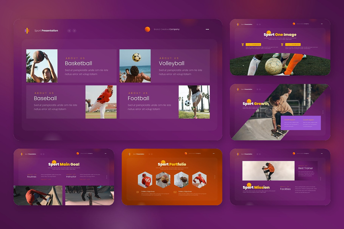 Sport Modern Presentation Template, a Presentation Template by NecrolitSlide (Photo 5 of 9)
