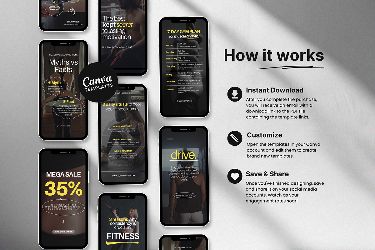 Fitness Instagram Reels Template, a Social Media Template by DigiPax (Photo 7 of 11)