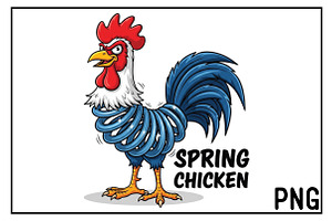 Spring Chicken Sublimation Png, an Illustration by Black Bird Studio