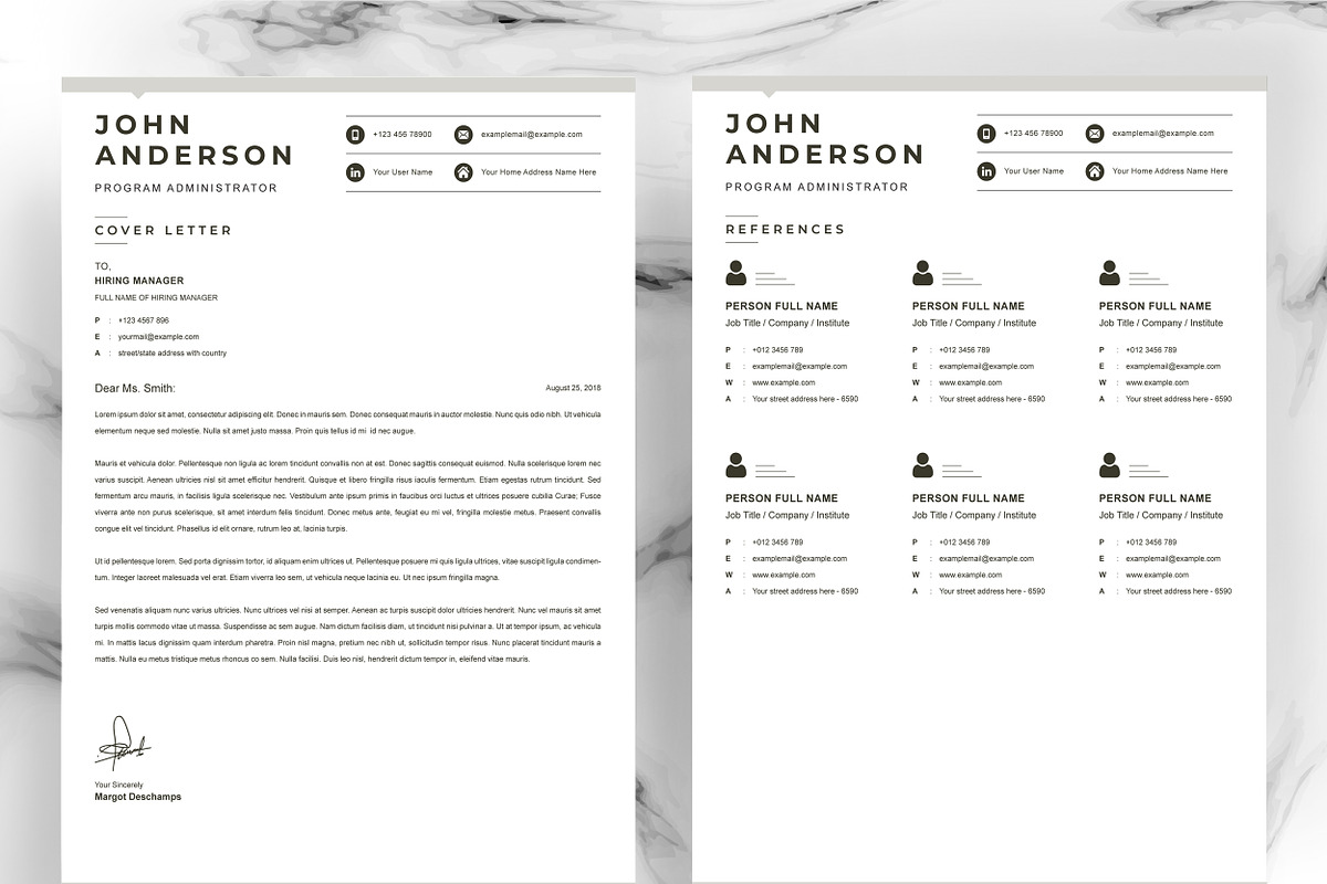 Clean & Modern Resume Template Word, a Resume Template by ResumeInventor