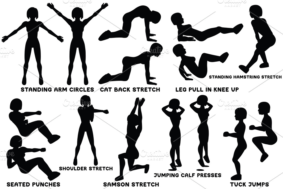 Sport exercises black collection, a Healthcare Illustration by tamara.comotomka (Photo 3 of 8)