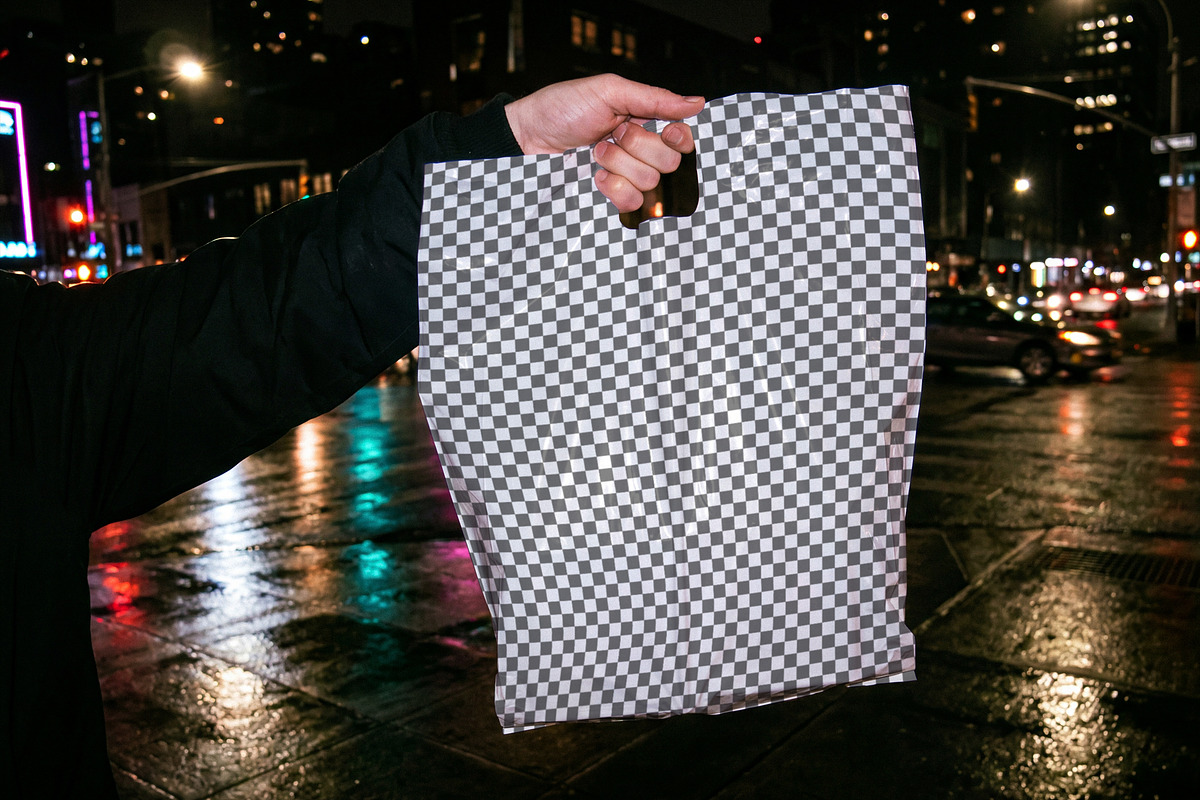 Plastic Shopping Bag Mockup, a Packaging Mockup by Designer Dude (Photo 2 of 2)