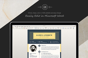 Resume Template, Professional Modern