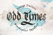 Odd times typeface + bonus graphics, a Blackletter Font by Gleb Guralnyk (Thumbnail 1 of 5)