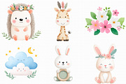 Boho Baby watercolor Clipart, an Illustration by Libby Wishes (Thumbnail 4 of 7)