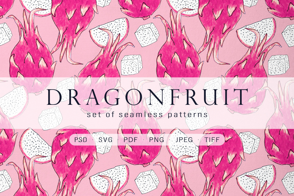 Dragonfruit - Set patterns, a Pattern Graphic by Yummy (Photo 1 of 10)