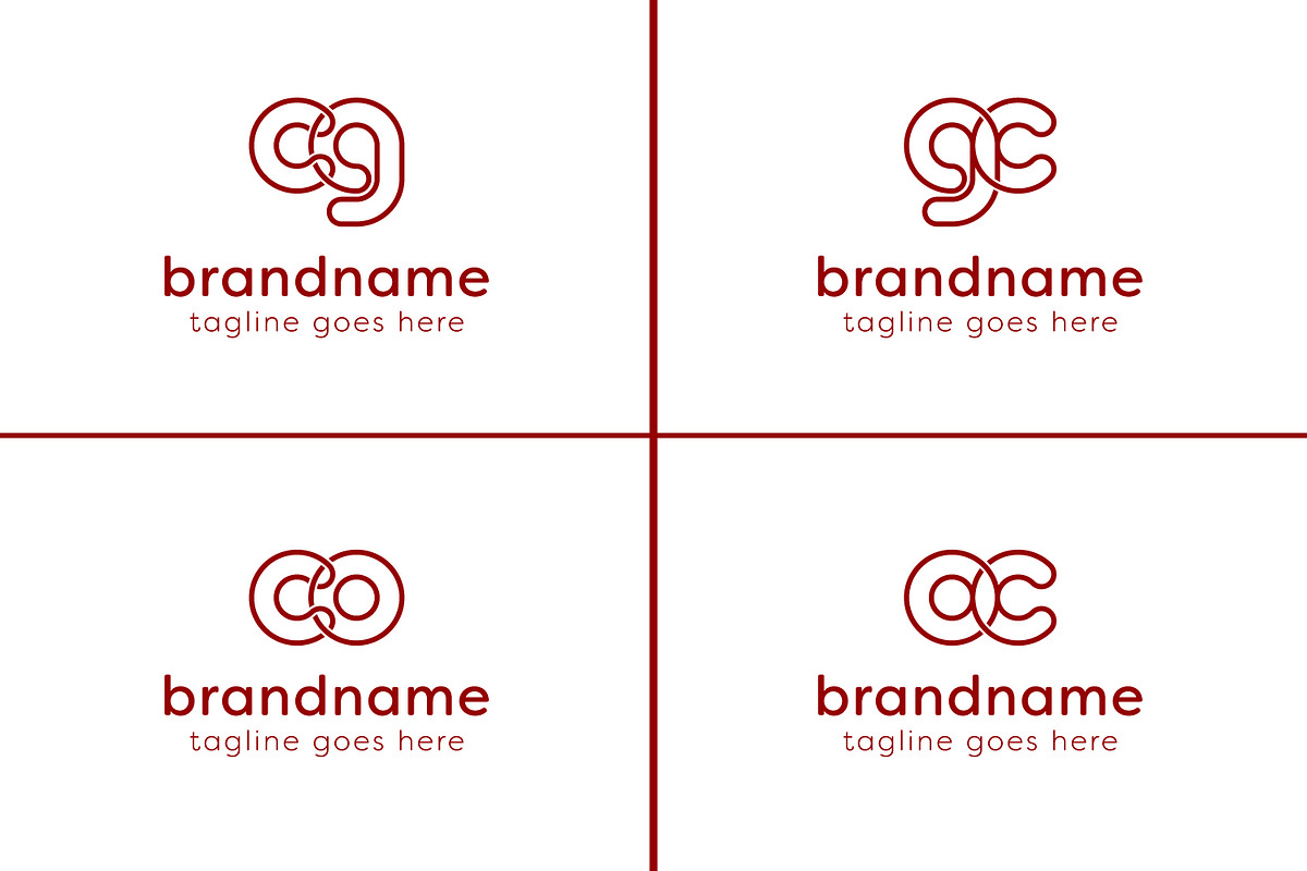 Letters CG GC CO OC Monogram Logo, a Design Template by Pray Art Design Studio