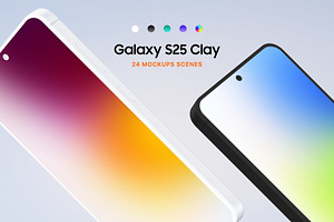 Galaxy S25 Clay Mockups Scenes, an Android Mockup by Asylab