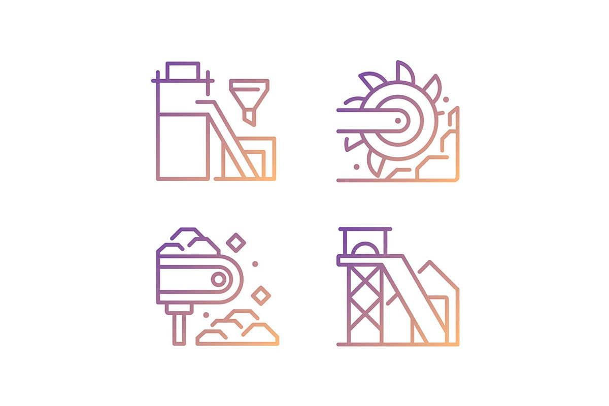 Coal mining process pixel perfect, an Icon by IMG Visuals