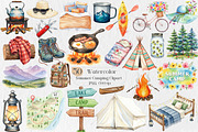 Summer Camping Clipart PNG Bundle, an Illustration by Creative Art (Thumbnail 1 of 8)