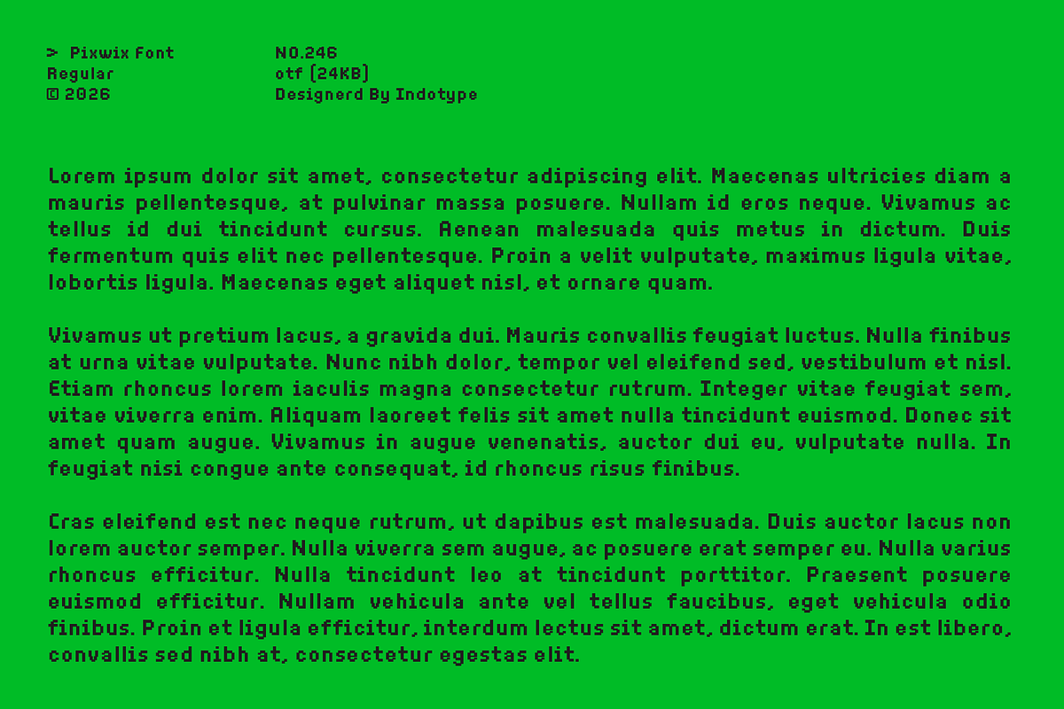 Pixwix - Bitmap Pixel Font, a Sans Serif Font by Indotype Foundry (Photo 9 of 10)