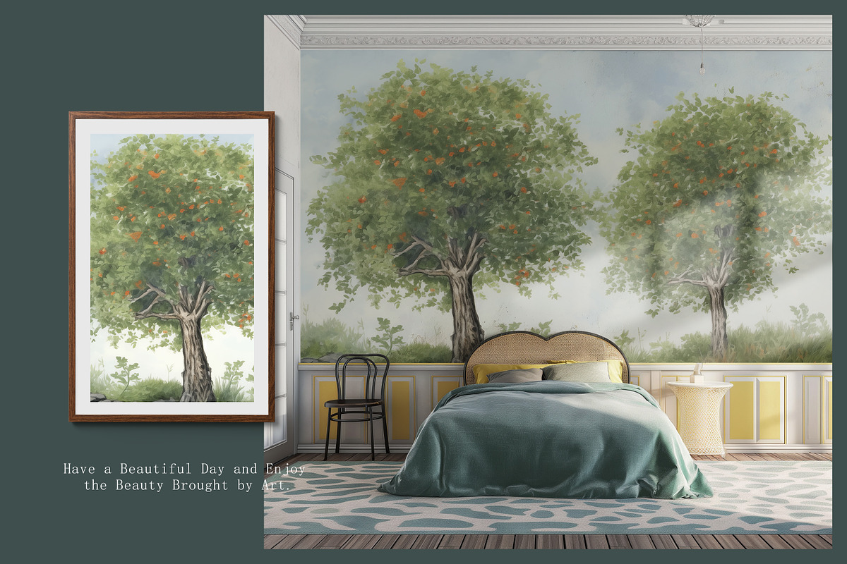 Mixed hand-painted art mural series, a Wallpaper Graphic by Muzi pear studio (Photo 6 of 10)